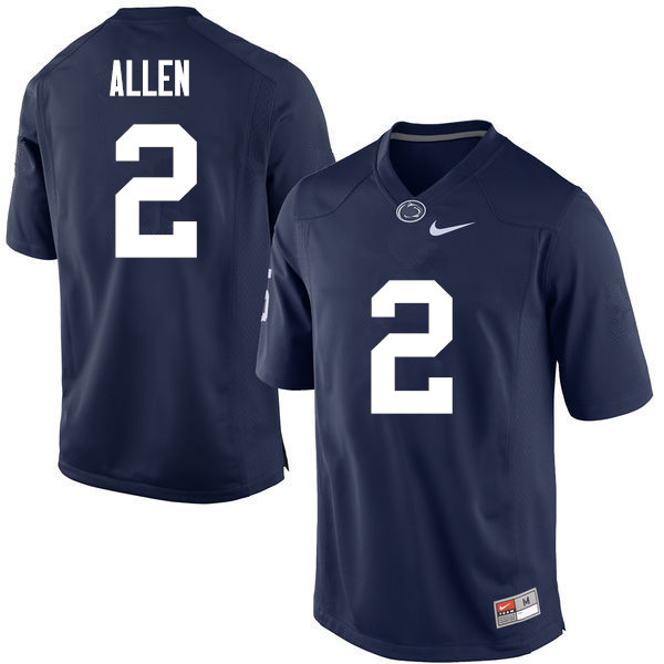 Men Penn State Nittany Lions #2 Marcus Allen College Football Jerseys-Navy
